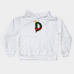 Letter D - Christmas Letter Kids Hoodie